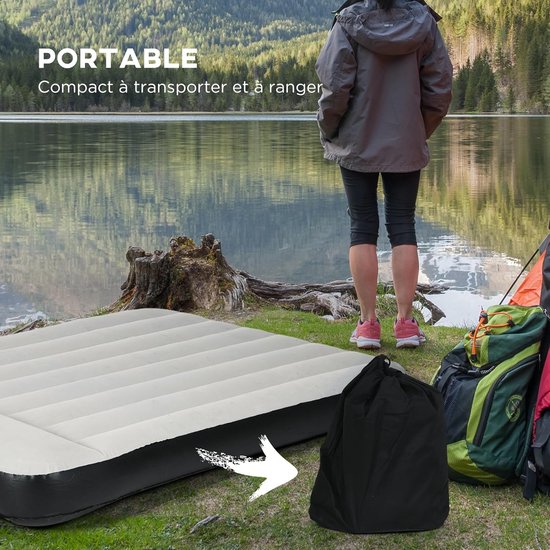 Opblaasbaar matras voor 2 personen met elektrische pomp - Perfect voor kamperen en buitenshuis — afbeelding 5