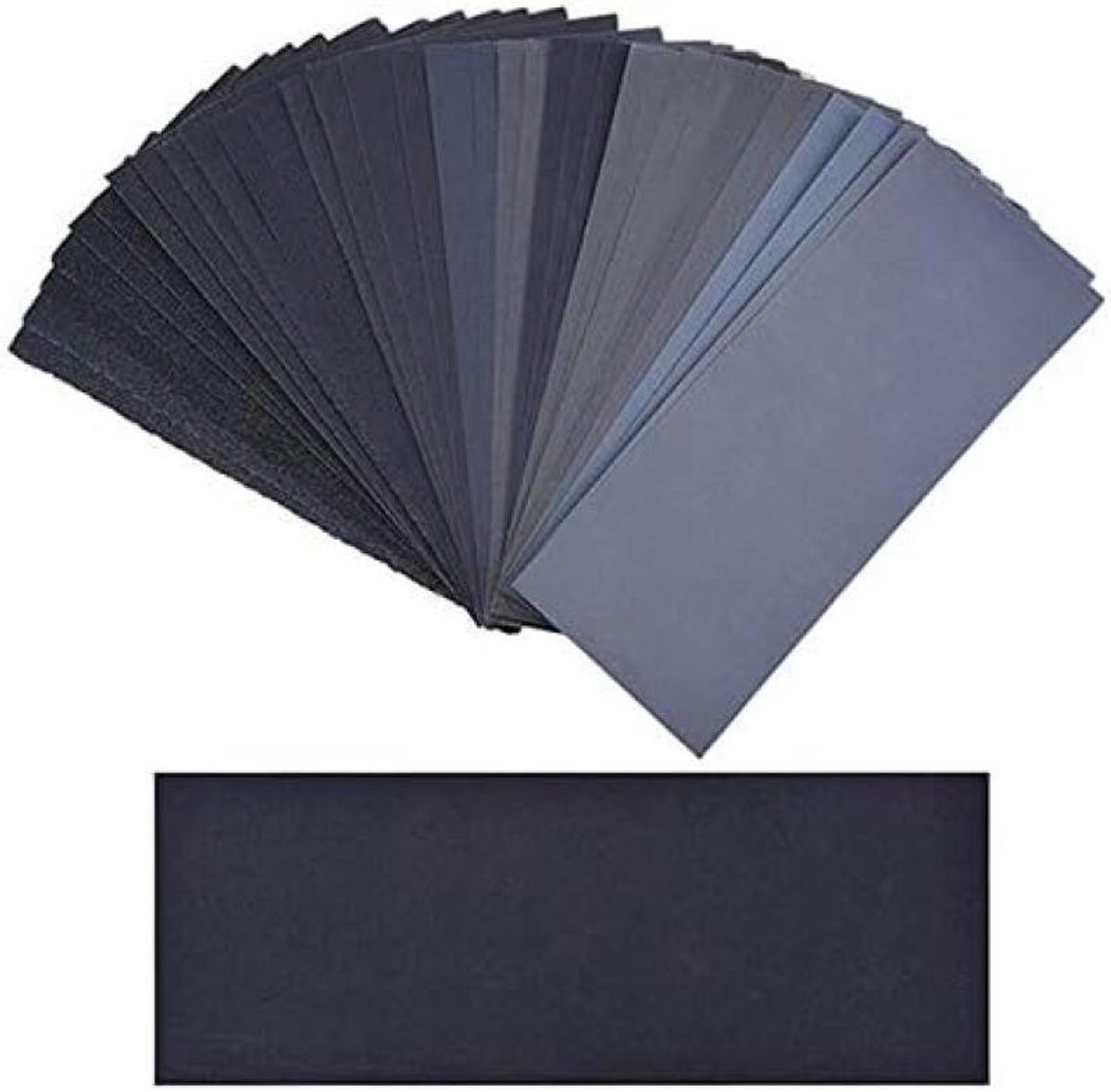 Set van 120 vellen schuurpapier met schuurblok, 90 x 30 mm, mini