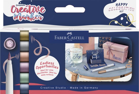 Faber-Castell marker - creatief Goldfaber - brushpunt B - set Happy Celebration - FC-161006
