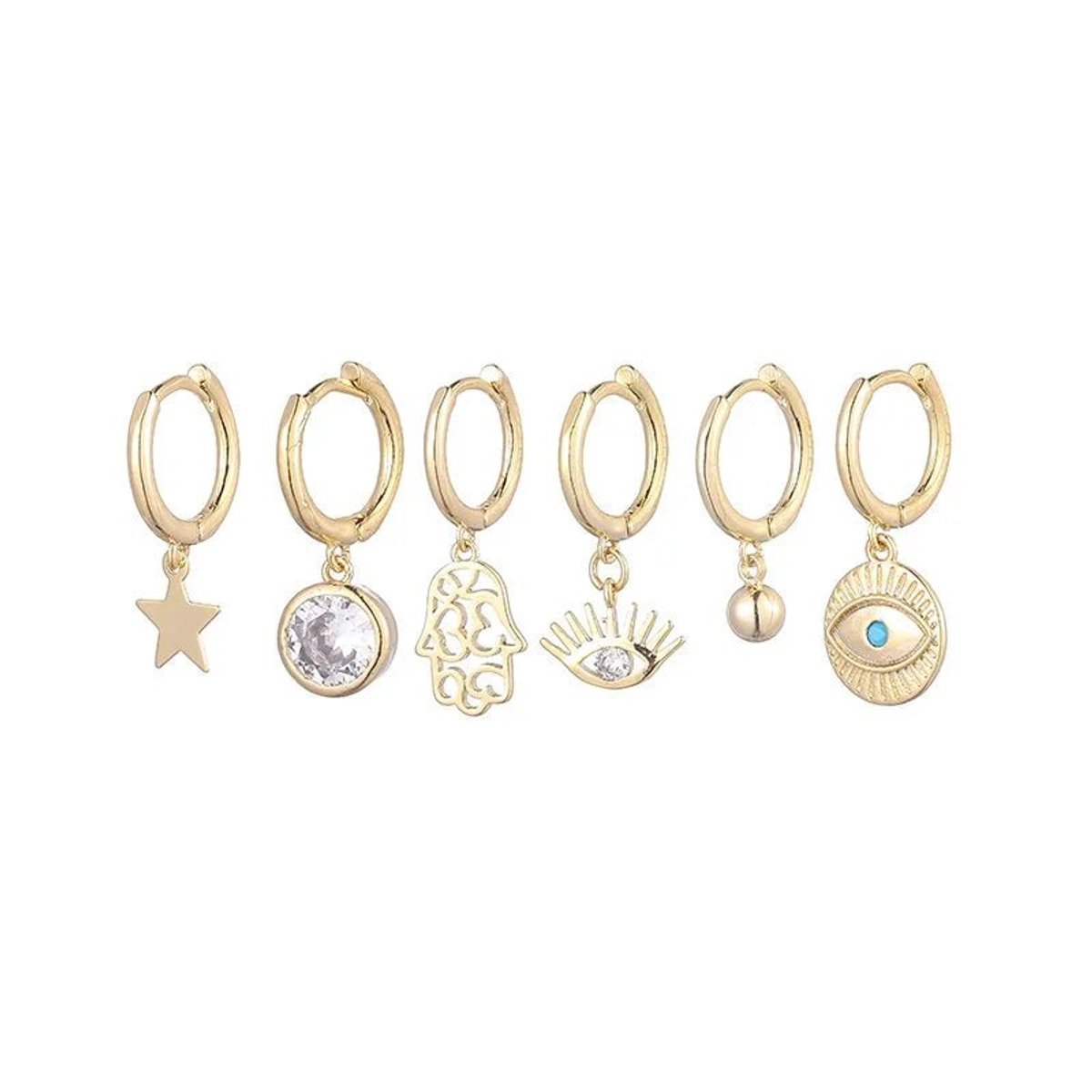 Aramat Jewels | Oorringen | Gouden Oorbellen Set Eyes On You’ van Aramat Jewels® | | | |12mm | | | Verkleurd niet