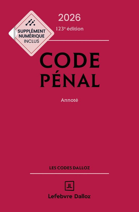 Codes Dalloz Universitaires et Pro - Code pénal 2026 123ed  ... - cover