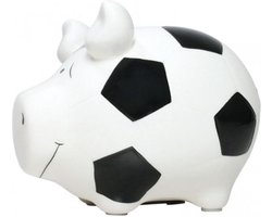 Spaarpot spaarvarken voetbal van keramiek