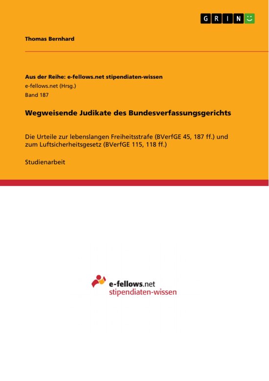 Wegweisende Judikate des Bundesverfassungsgerichts - cover