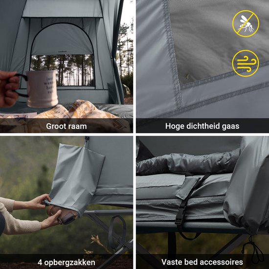SoBuy OGS32-II-L-HG Opblaasbare Camping Tent - Grijze Textiel 193x145cm van Merkloos — afbeelding 4