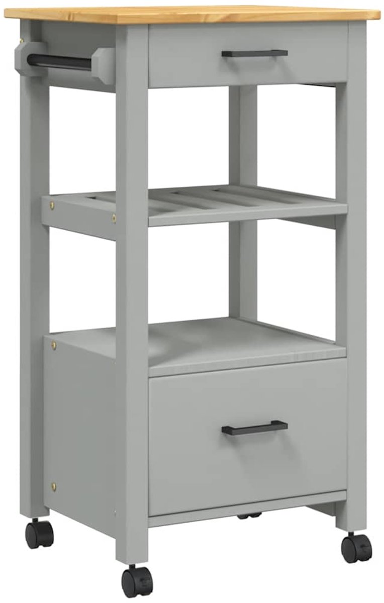 vidaXL - Keukentrolley - MONZA - 48x40x88,5 - cm - massief - grenenhout
