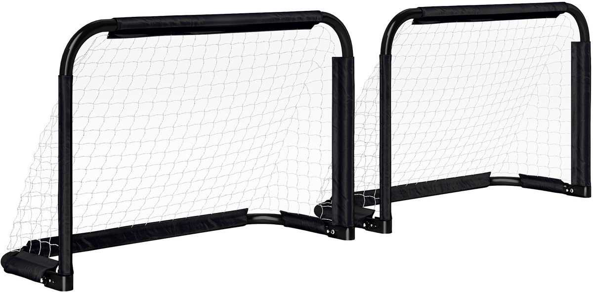 2 stuks Voetbal Goal -opvouwbare voetbaldoelset - Voetbaldoelset - Met metalen frame - Geschikt voor kinderen en volwassenen, tuin - 90 x 36 x 60 cm - Zwart