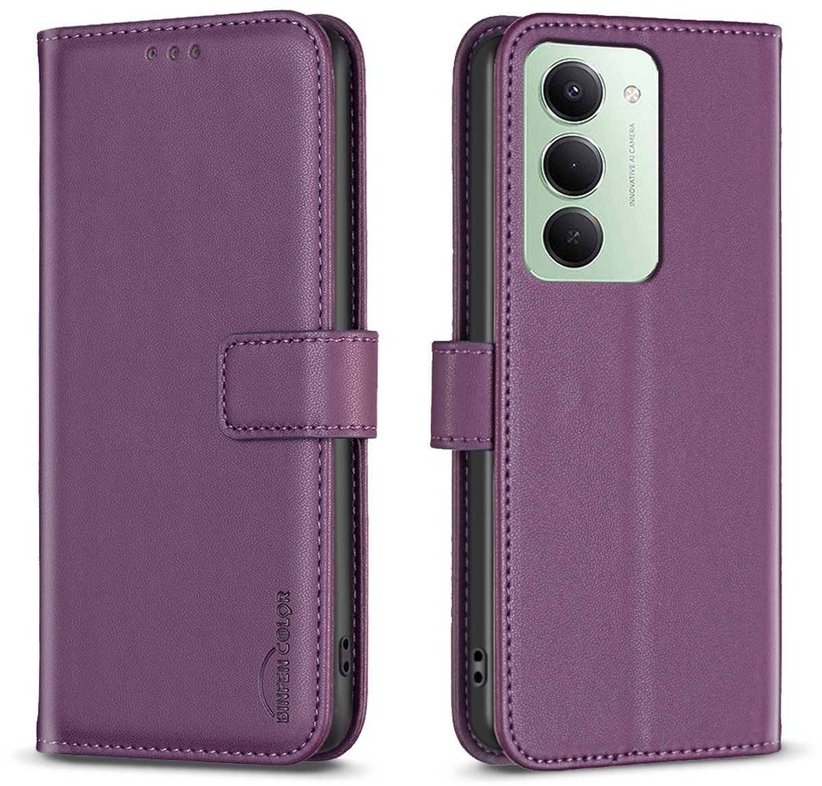 BINFEN Hoesje - Geschikt voor Xiaomi Redmi 15 5G Hoesje - BINFEN Book Case - Paars