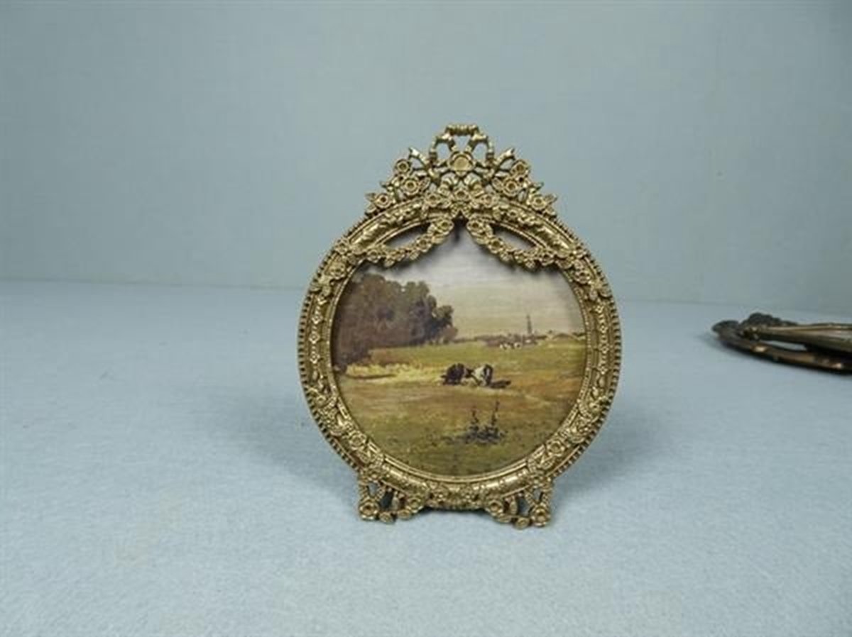 Meander Ovaal Fotolijstje – Antiek Bruin – 10×2×13 cm – Stijlvol & Decoratief Zie foto