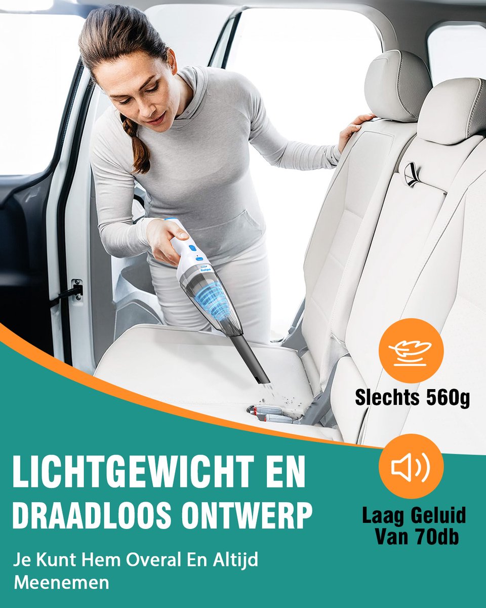 Milunho Milunho Kruimeldief 9500Pa Snoerloos - afbeelding 3