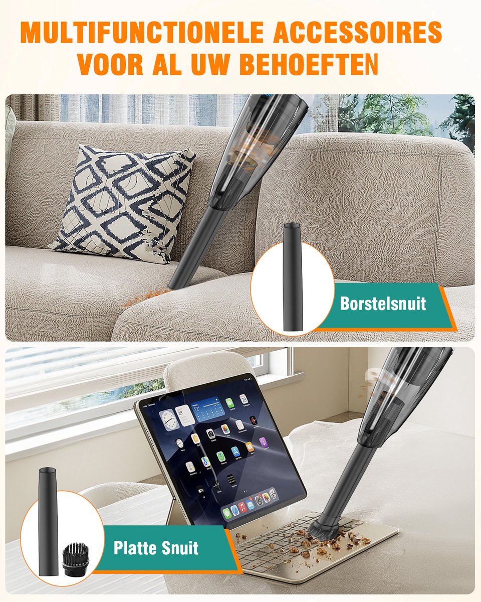 Milunho Milunho Kruimeldief 9500Pa Snoerloos - afbeelding 5