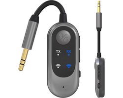 2-in-1 Bluetooth draadloze audiozender voor hoofdtelefoons of BT-apparaten - 3,5 mm audio-aansluitingadapter voor tv, vliegtuig, auto, pc en fitnessapparatuur