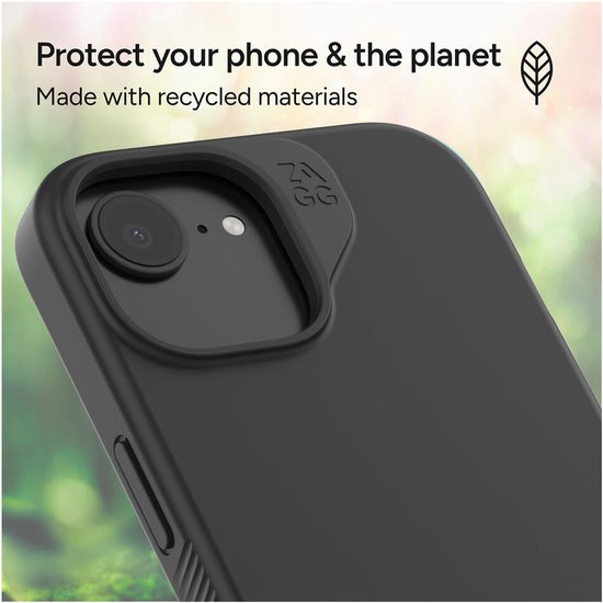 Coque de Luxe ZAGG Snap pour Apple iPhone 16e/15/14/13 - Coque arrière en graphène compatible MagSafe - Protection antichute 3M - Matériau recyclé - Zwart