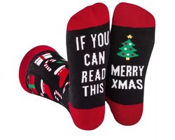SilverAndCoco® - Rebelse Kerstsokken / Gekke Foute Vrolijke Happy Kerst Sokken Kerstman / Leuke Grappige Dikke Warme Huissokken Kerstmis Dames & Heren Kerstcadeau pakket / Wintersokken Kleding Socks Mannen Vrouwen Cadeautje - Als je dit kan Lezen