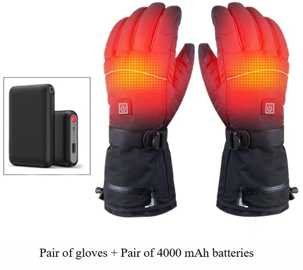 Verwarmde Handschoenen - Elektrische Handschoenen - Oplaadbaar - Thermo Handschoenen - Winterhandschoenen - Ski Handschoenen - Fietshandschoenen - Jacht Handschoenen - Touchscreen - Waterdicht - 3 Warmtestanden - Unisex - Zwart - Katoen