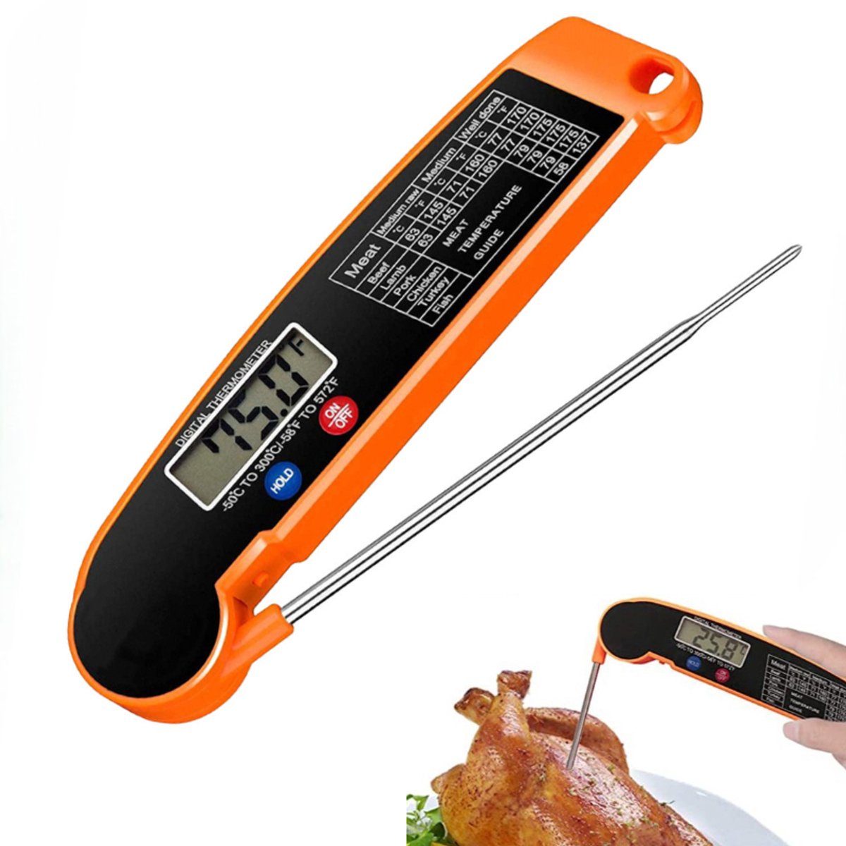 Thermometer - BBQ Thermometer – Kernthermometer – Vleesthermometer - Oventhermometer - Keukenthermometer - Digitaal – Waterdicht -LOUZIR