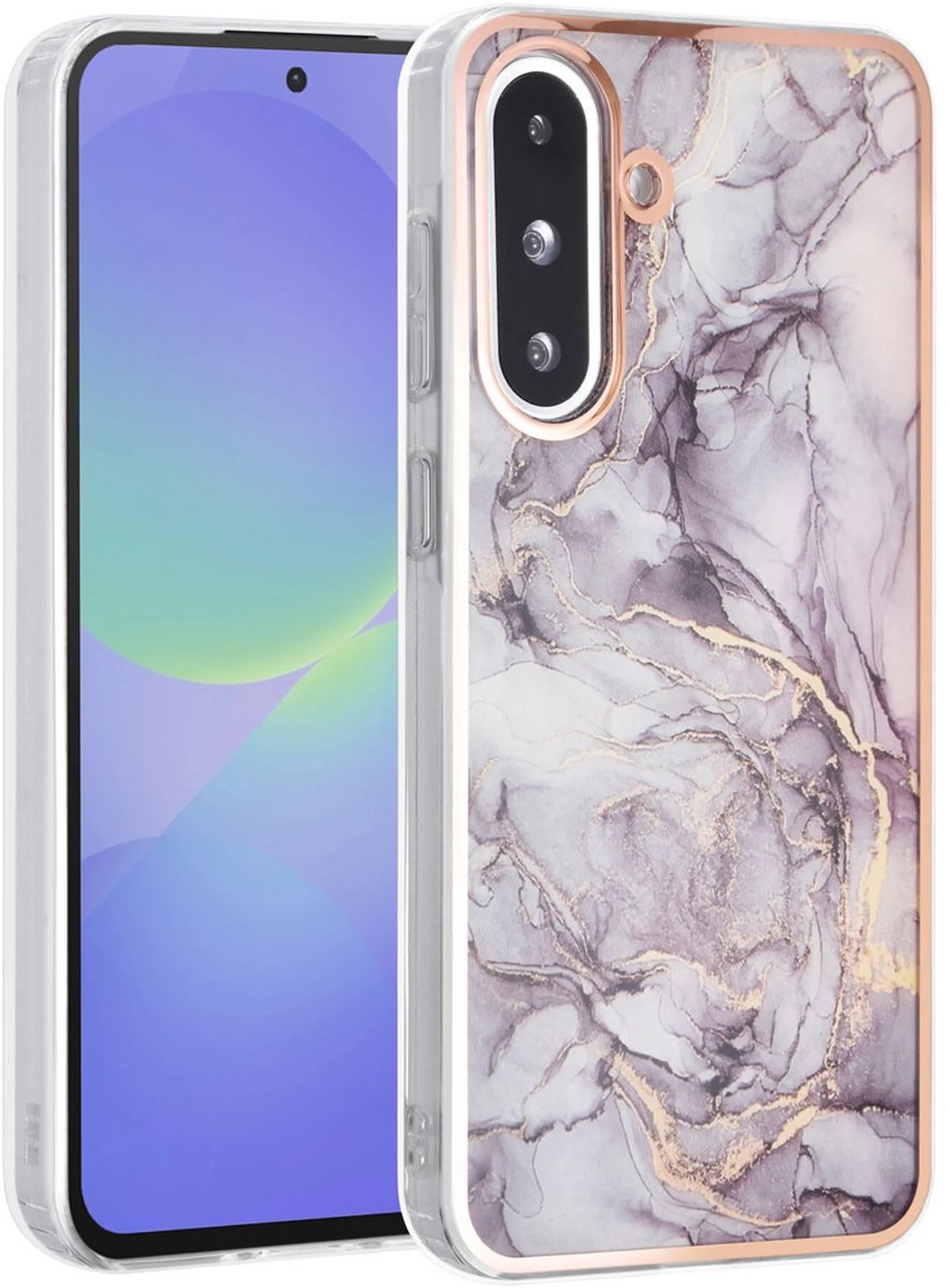 TPU Back Cover hoesje - Marble Bruin Print - Geschikt voor: Samsung Galaxy A56