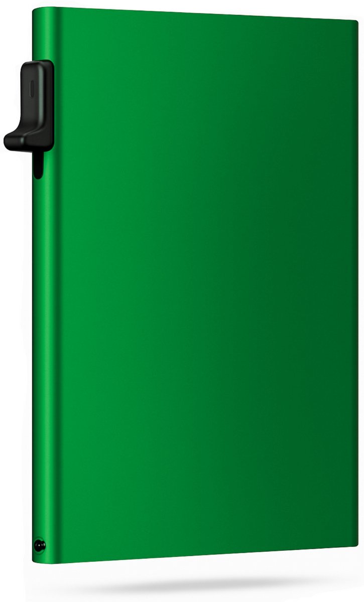 MoodLux Pasjeshouder - Uitschuifbaar - RFID kaarthouder - Aluminium - Anti-Skim - Mannen en Vrouwen - 8 pasjes - Plakstrip - Groen