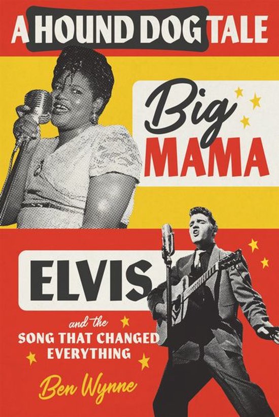 Boekomslag met Big Mama Thornton en Elvis Presley. Titel: A Hound Dog Tale.