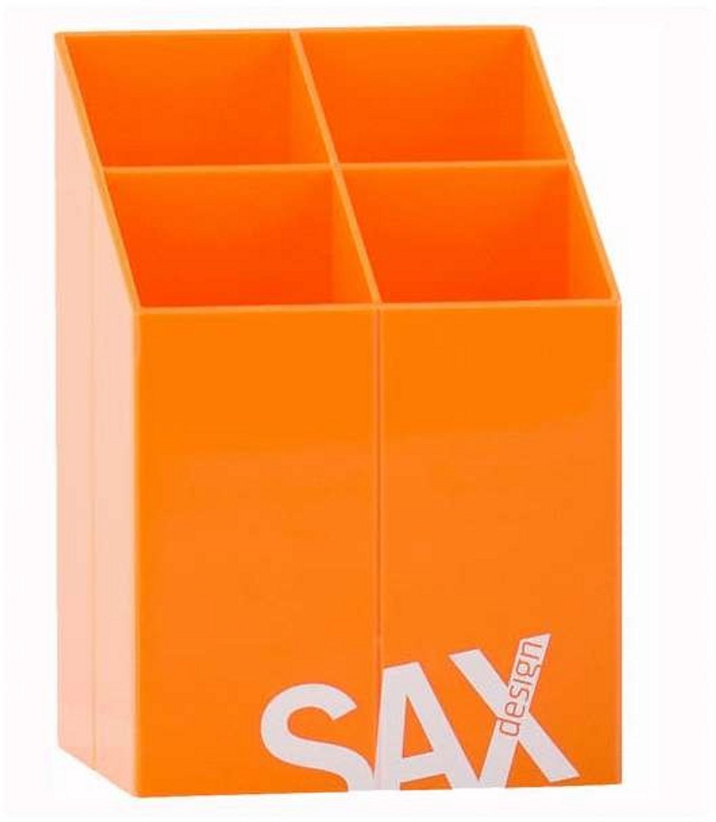 Sax - pennenhouder met 4 vakken - oranje