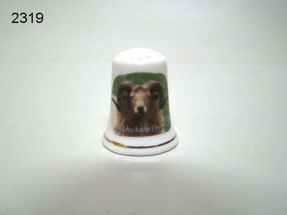 Geharo Vingerhoed Drents Heideschaap – 3 cm – Porselein – Verzamelobject – Decoratief
