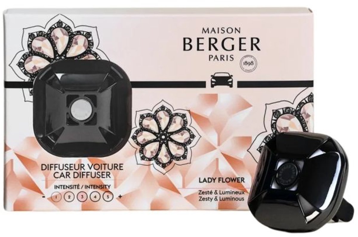 Auto Parfum - Maison Berger Autoparfum Giftset Eternity Gun Metal - Lady Flower