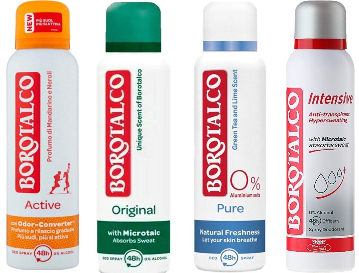 Borotalco Deo Spray Try Out - 4 x 150 ml - Voordeelverpakking