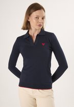 Felix Hardy Gebreide Polo Trui - Polo Kraag - Sweater Polo Shirt %100 Katoen Dames Navy - S