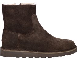 Shabbies Amsterdam Enkellaarzen Palissa Mia Zip Donker Brown - Maat 41 - Dames Laarzen