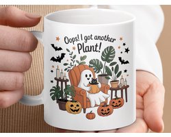 Mok Ghost Plant Lover, Halloween Mug, Cat Pumpkin Mug, Spooky Season, Funny Coffee Cup, Gift for Plant Mom, Plant Dad, Autumn Decor