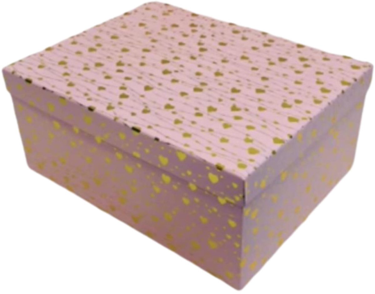Luxe Doos met Deksel - 21*15*8.5cm - Roze - Cadeaudoos / Opbergdoos – Stevig & Herbruikbaar – Voor Cadeaus, Kerst, Bruiloft of Opslag