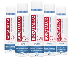 Borotalco Deo Spray - Pure Natural Freshness 0% - 5 x 150 ml