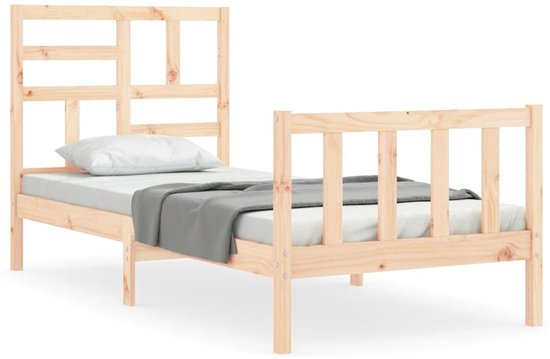 vidaXL - Cadre de lit - avec - tête de lit - solide - bois - 100x200 - cm