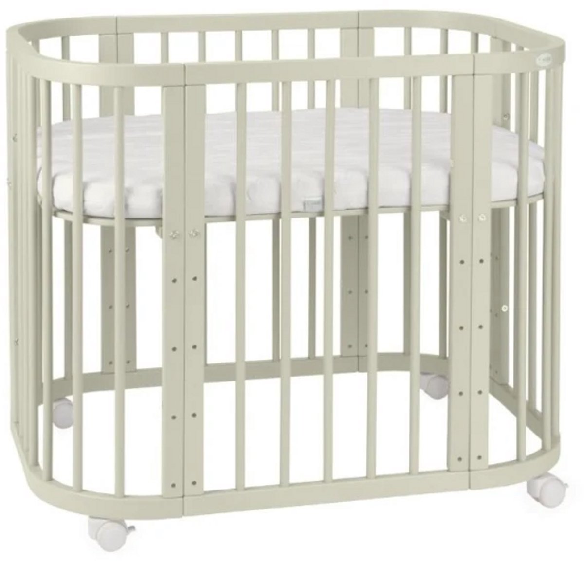 Multifunctioneel 5 in 1 Babybed / peuterbed incl. matras - Olijf