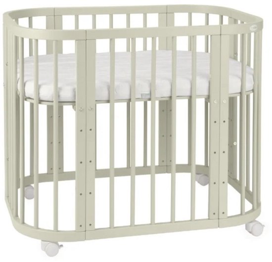 Multifunctioneel 5 in 1 Babybed / peuterbed incl. matras - Olijf