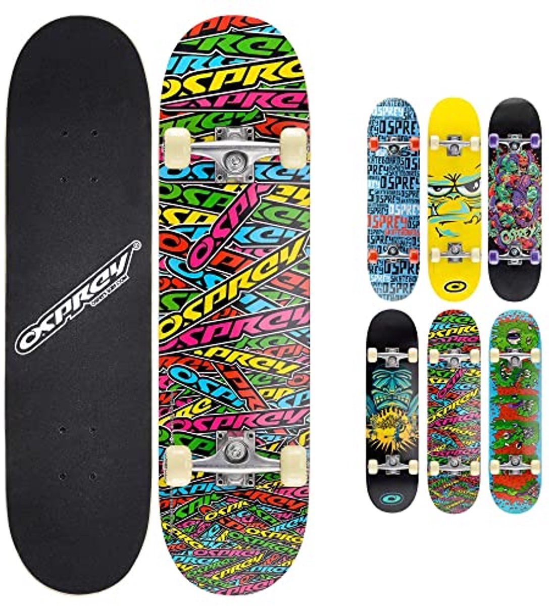 Dubbel Kick Skateboard voor Kinderen Ideaal voor Beginners 79 x 20 cm Met 7-laags Esdoorn Deck en Diverse Ontwerpen Multicolor