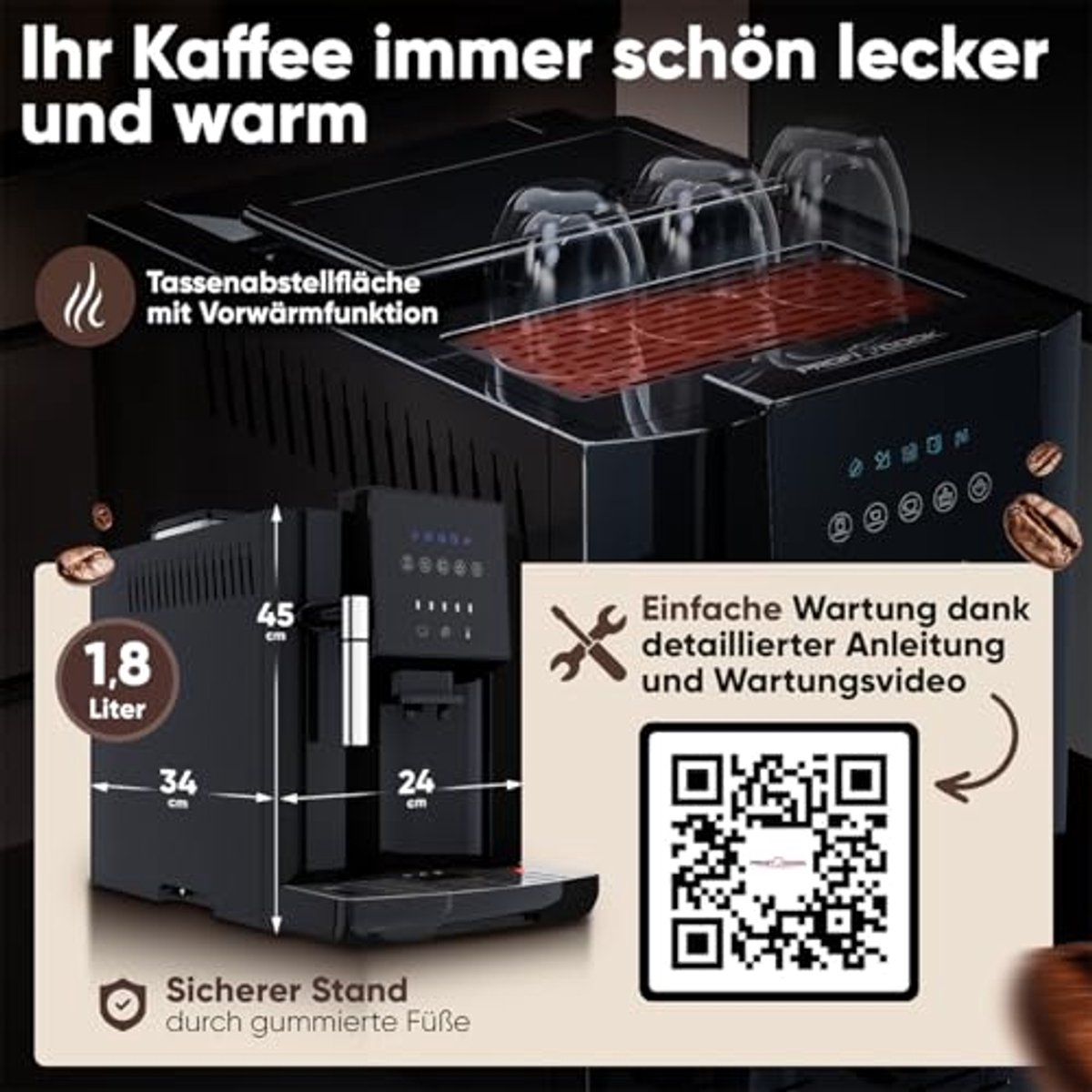 Volautomatische Koffiemachine met Melkopschuimer en Touch - afbeelding 2