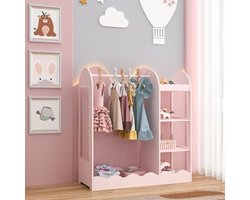 Kindergarderobe met Spiegel en Opbergruimte - Stijlvol Kledingrek voor Kinderen