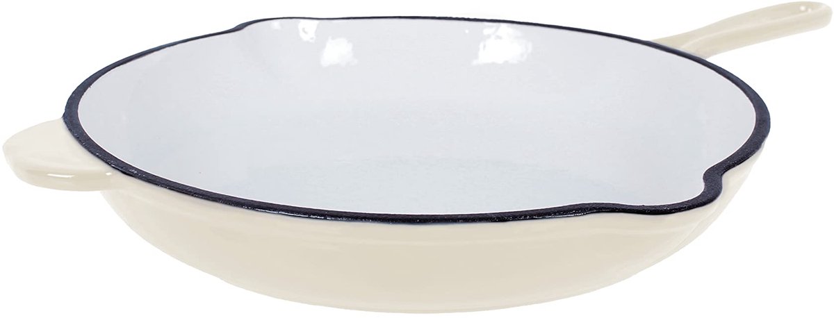 Ibenzoa® Veelzijdige gietijzeren braadpan met emaille coating en ergonomische handgrepen