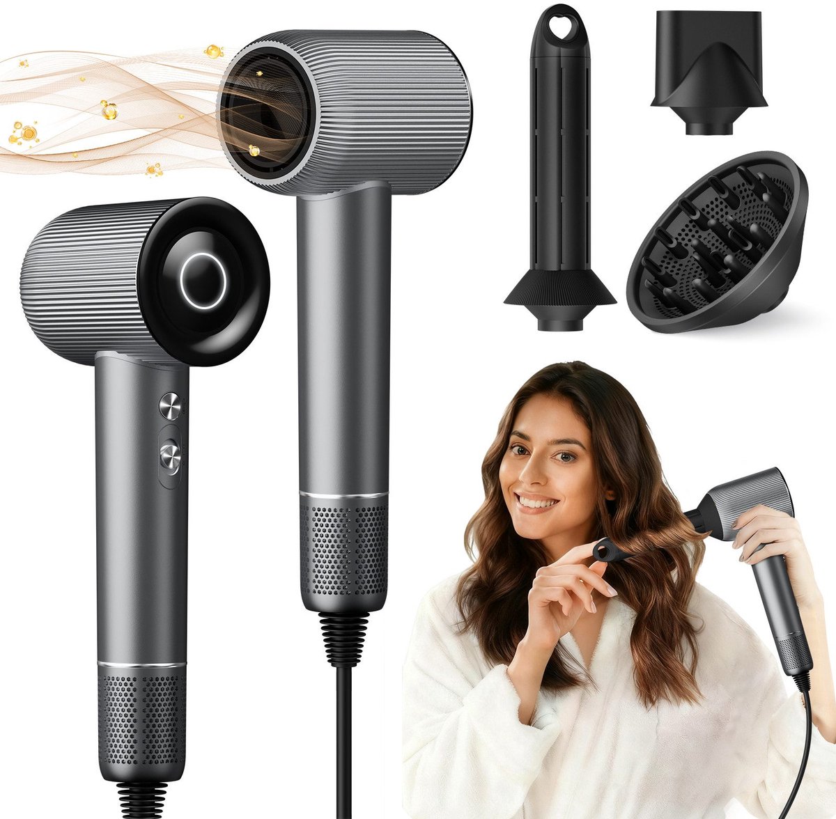 SYTIFRO 3-in-1 Föhn - Ionische Föhn met Diffuser -