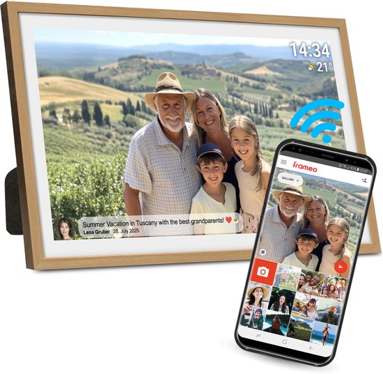 Denver Digitale Fotolijst 32 inch – XXL – Full HD – Frameo App – Fotokader – Digitale kalender – WiFi – 32GB – IPS Touchscreen – PFF3263