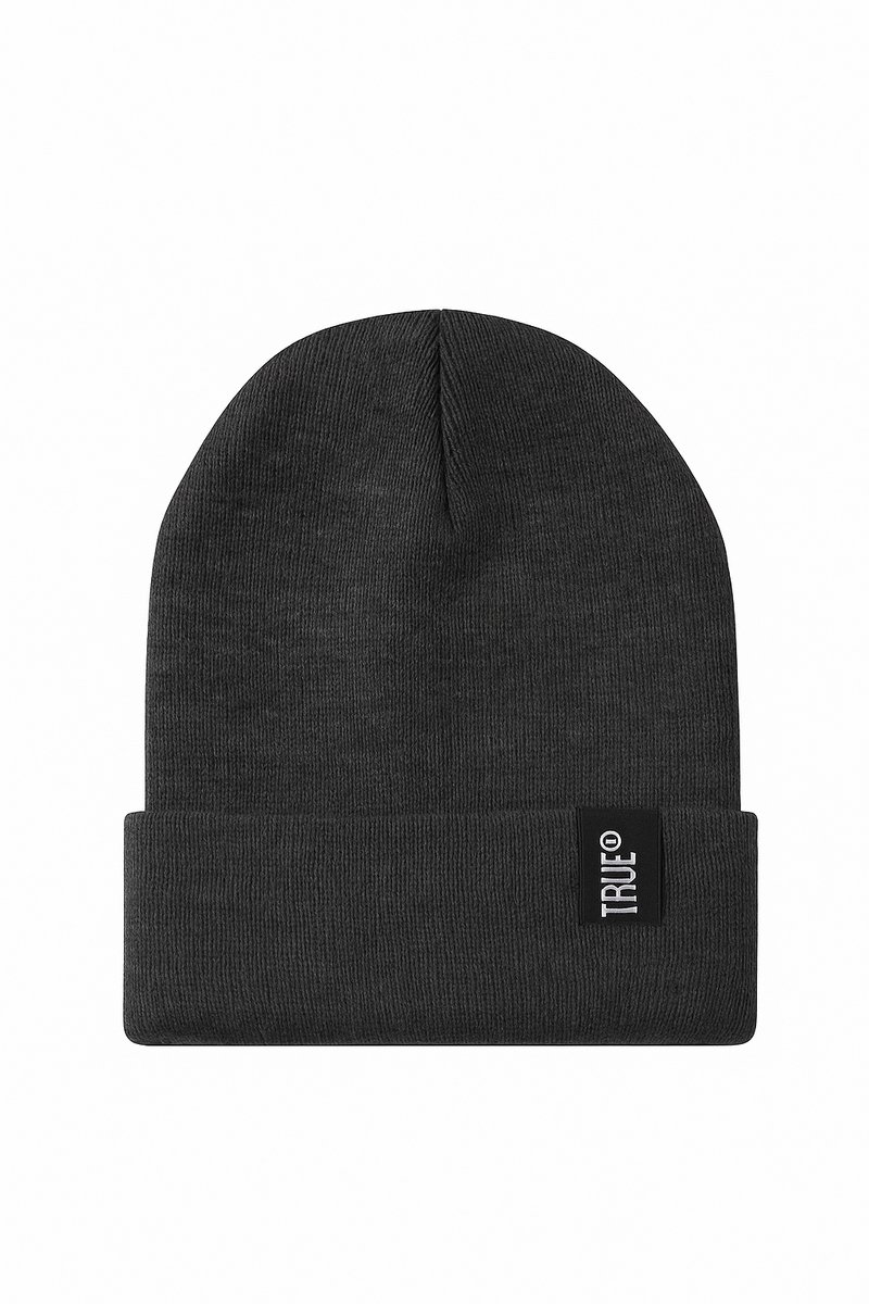 TRUE beanie - Grijze Unisex Wintermuts - Warm & Winddicht - Katoen/Acryl - Comfortabele gebreide muts