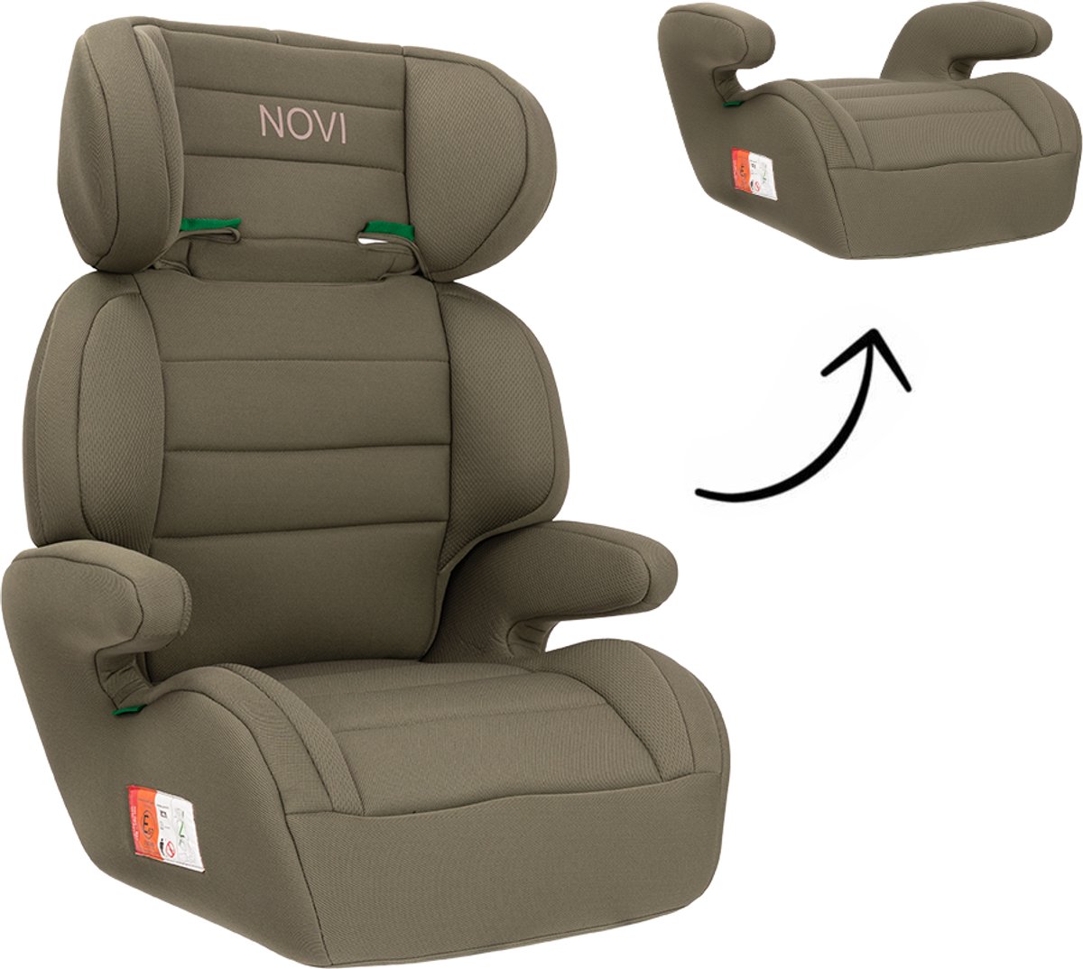 Novi Baby Charly Premium Autostoel - i-Size - Gordel - Taupe - Geschikt van 126 tot 150 cm