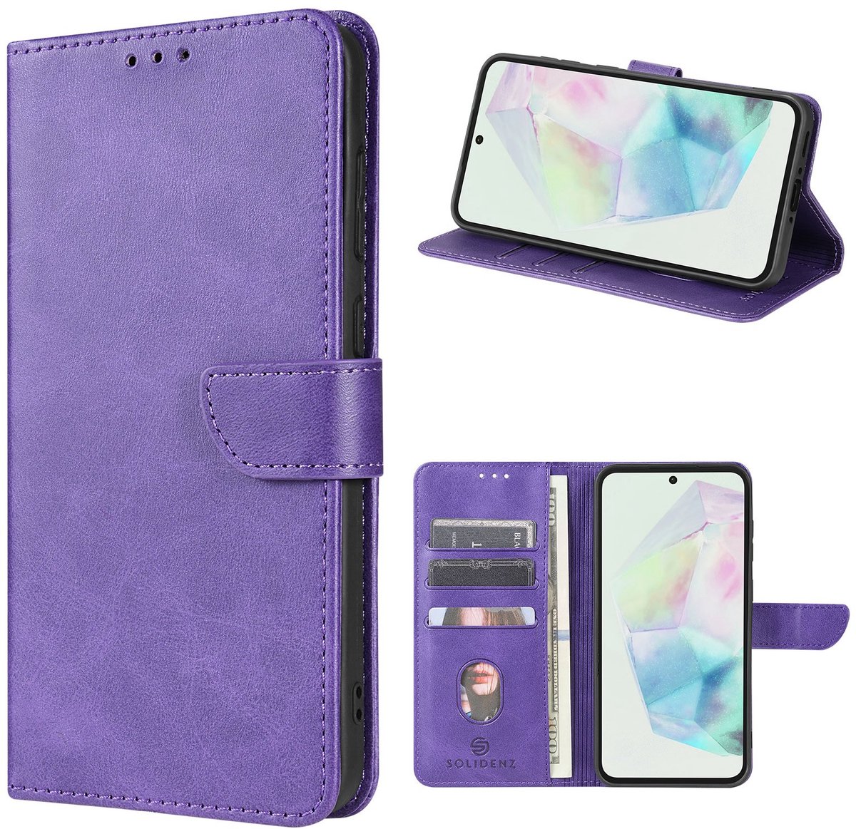 Solidenz hoesje - Geschikt voor Samsung Galaxy A56 / A36 - Bookcase - Paars