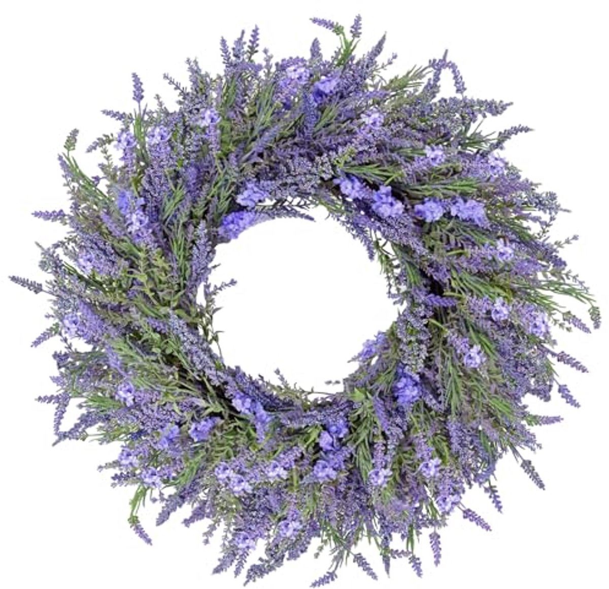Paarse Lavendelkrans voor Voordeur - 61 cm - Kunstkrans voor Lente en Zomer Decoratie
