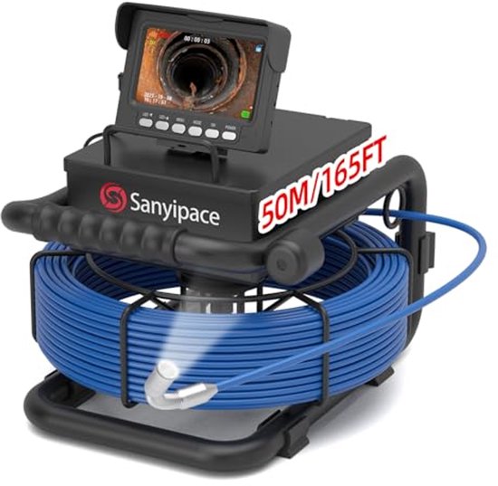 Uiivzey Endoscopische camera, 20 m, 1080p HD, met licht, IP67 waterdicht, 4,3 inch IPS-display, industriële camera, slang, 8 mm
