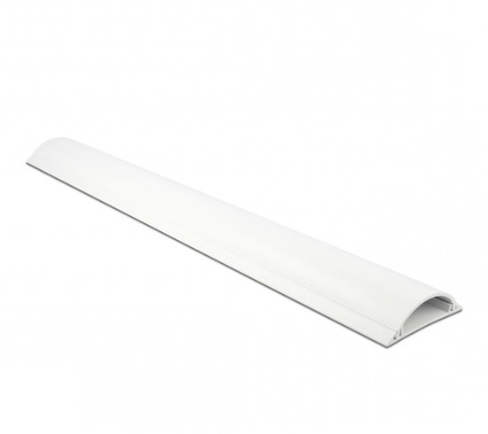 Goulotte plastique demi-ronde avec bande adhésive autocollante - 100 x 7 cm / blanc