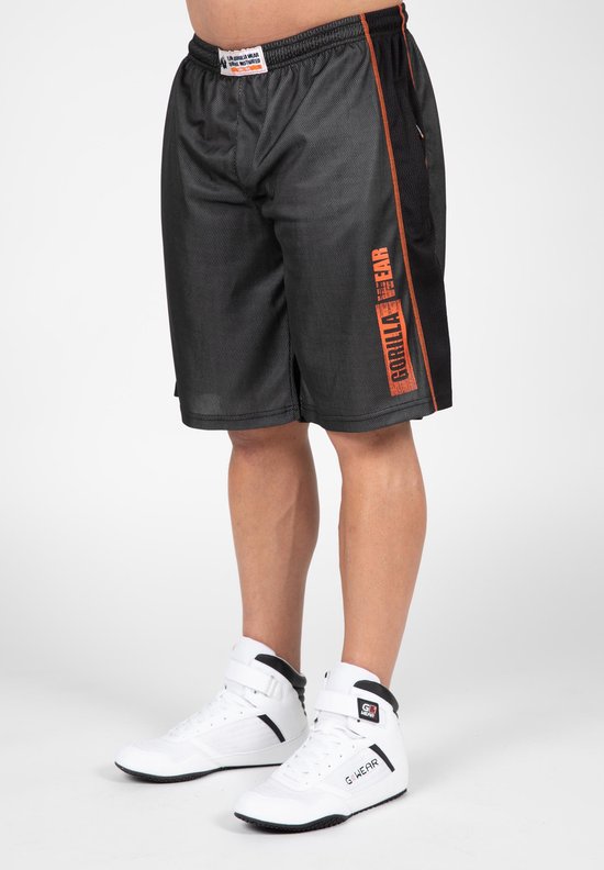 Shorts Gorilla Wear Wallace Mesh - Grijs/ Oranje - 2XL/3XL