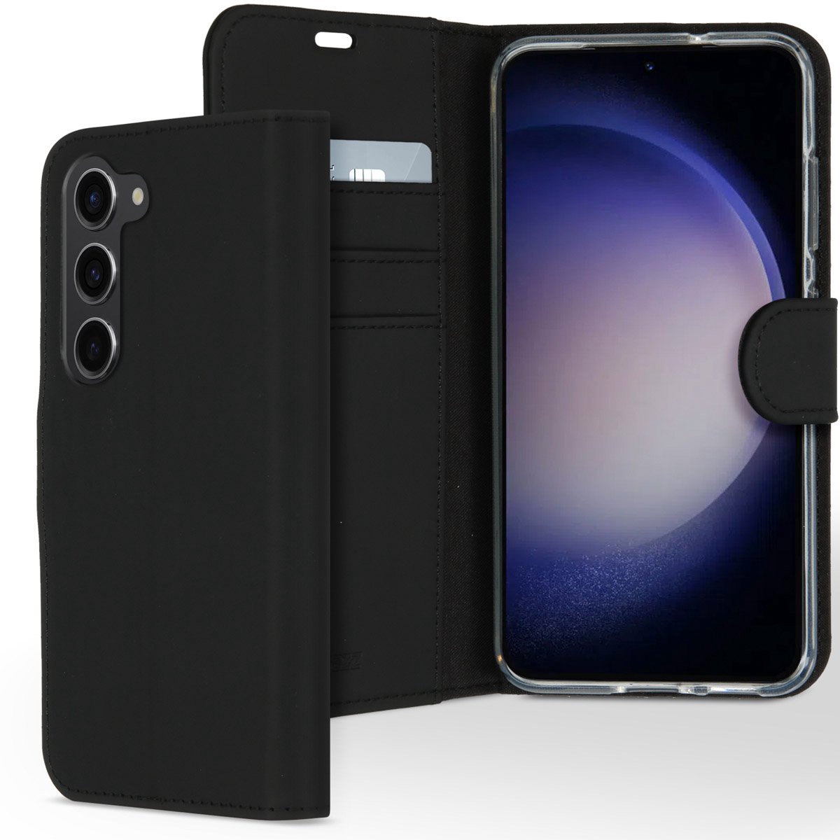 Accezz Hoesje Met Pasjeshouder Geschikt voor Samsung Galaxy S23 - Accezz Wallet Softcase Bookcase - Zwart
