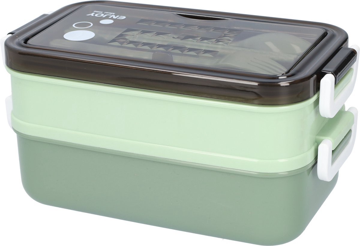 TRESTO - Lunchbox – Broodtrommel - Stijlvol en praktisch voor elke maaltijd - groen