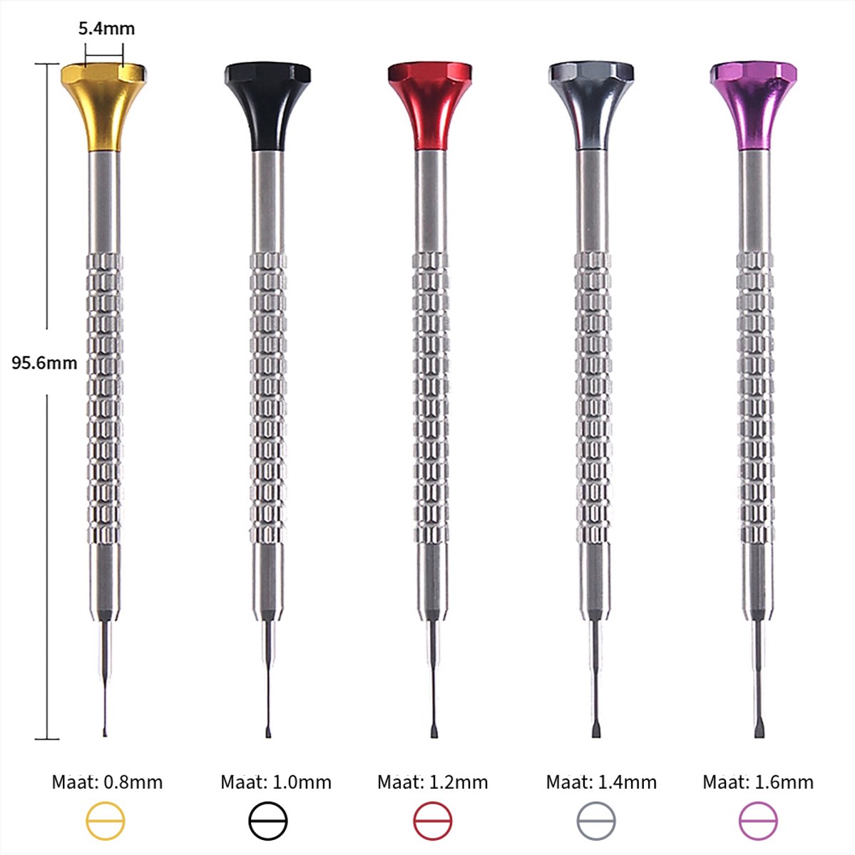 STRPS® Professionele Precisie Schroevendraaierset 5 Delig Met Opbergdoosje - Voor Horloge, Bril Reparatie Horlogemaker